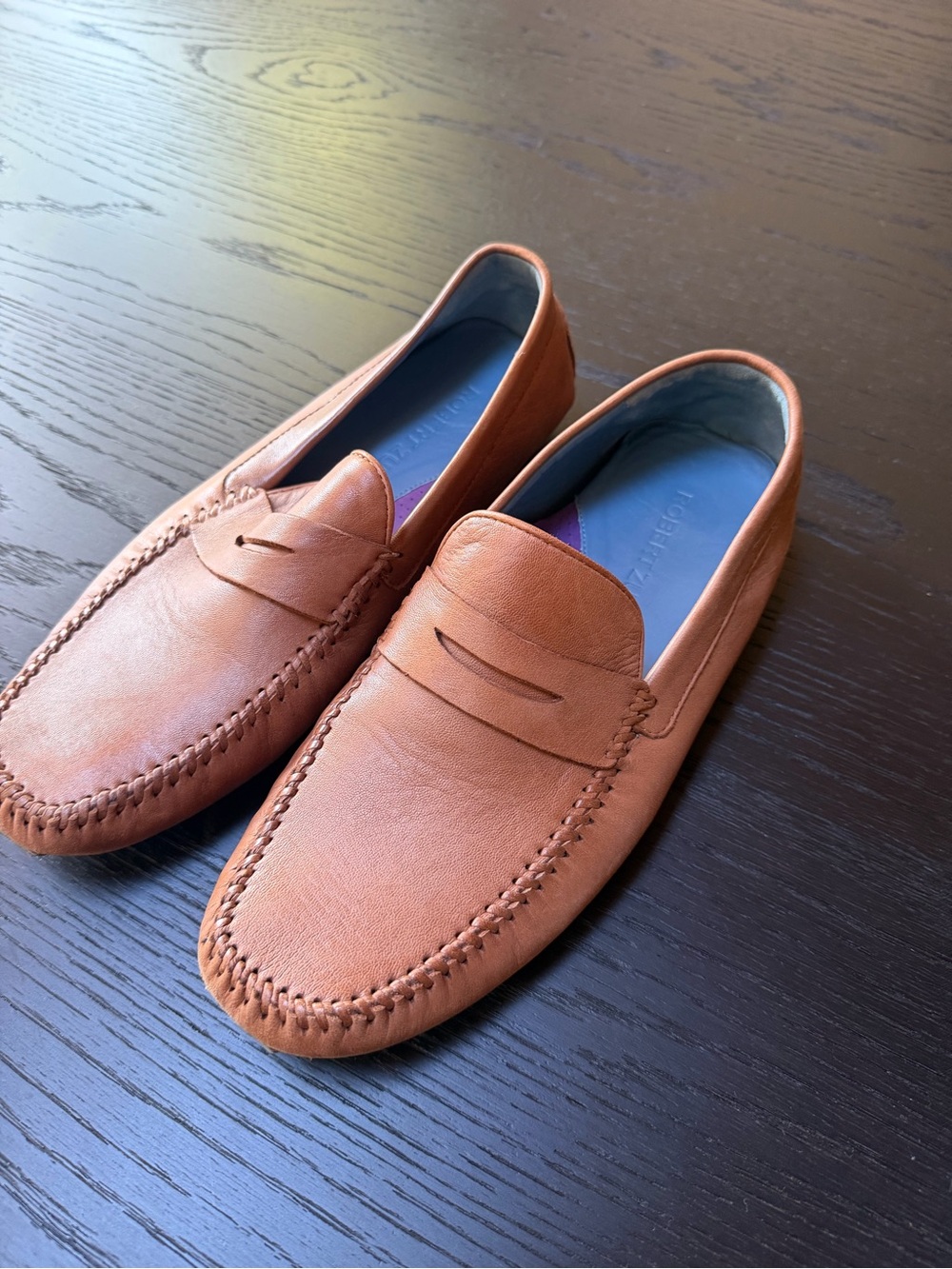 Robert Zur Sven Saddle Tan Leather Penny Loafers Men’s 9.5 New